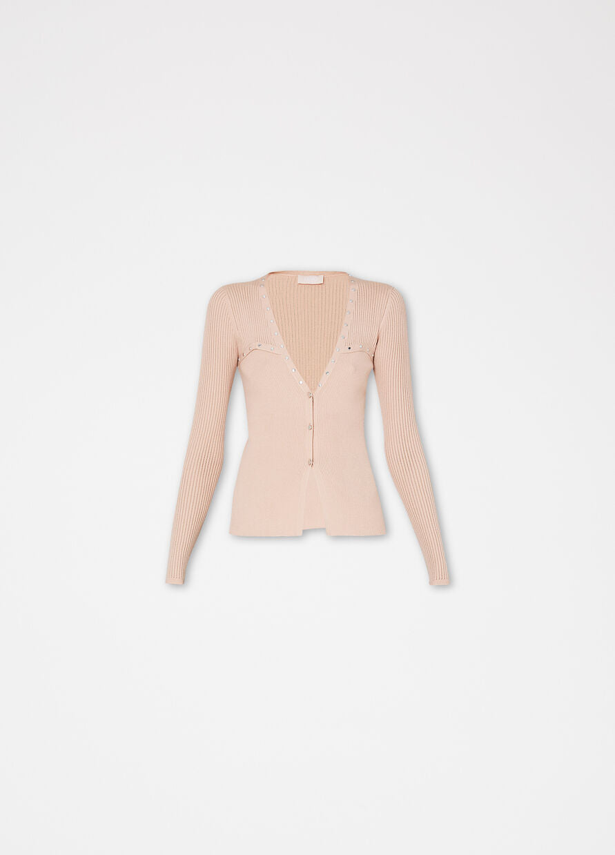 Cardigan con Borchie Liu Jo / Rosa - Ideal Moda