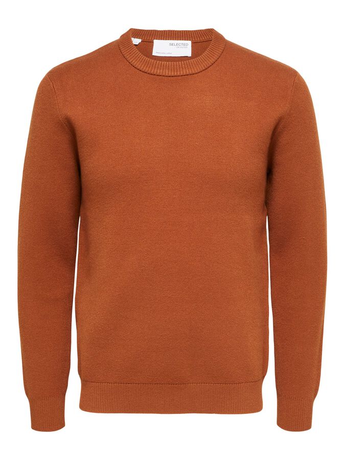 Maglia a Girocollo Selected / Arancione - Ideal Moda