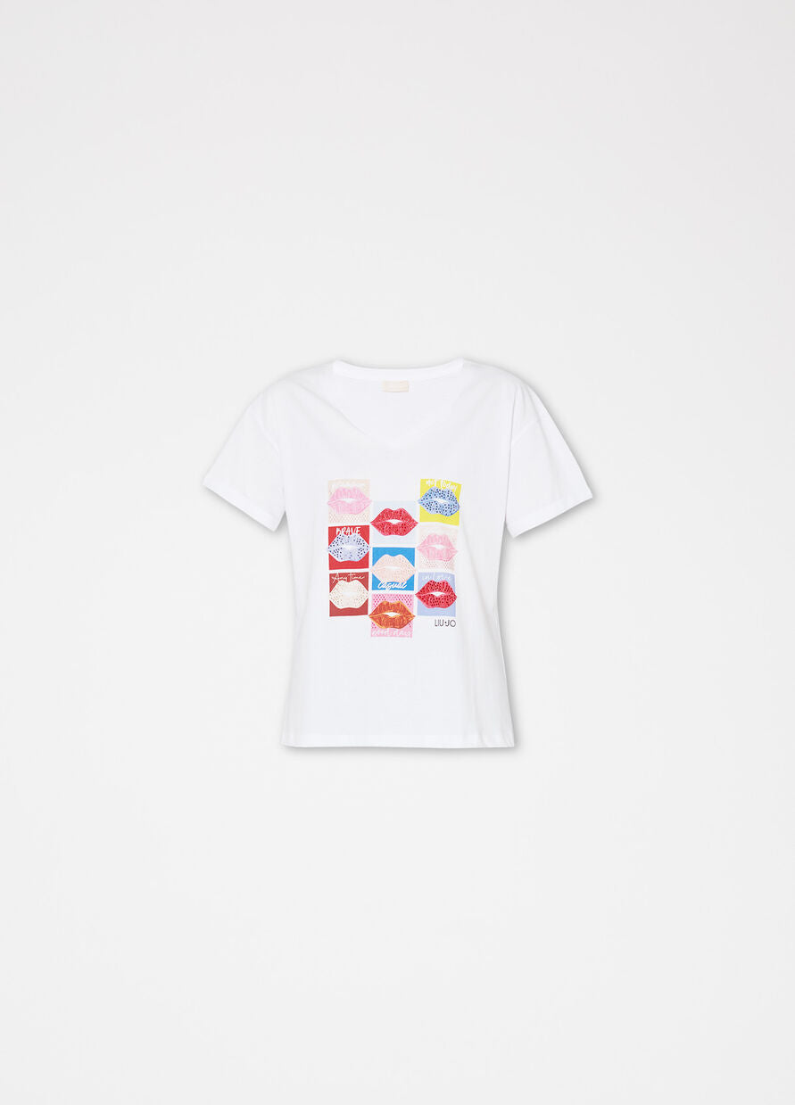 T-Shirt con Stampa Liu Jo / Bianco - Ideal Moda