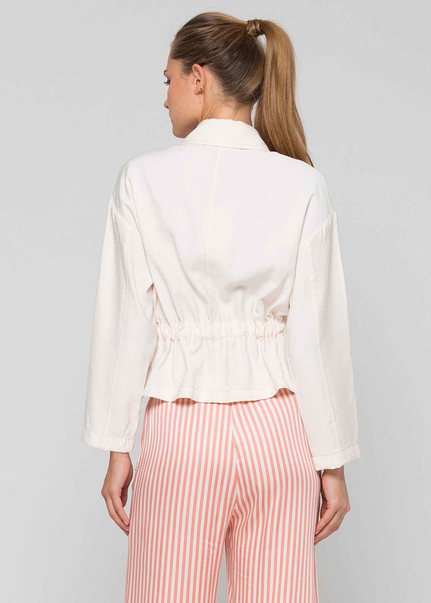 Giacca corta in tencel / Bianco - Ideal Moda