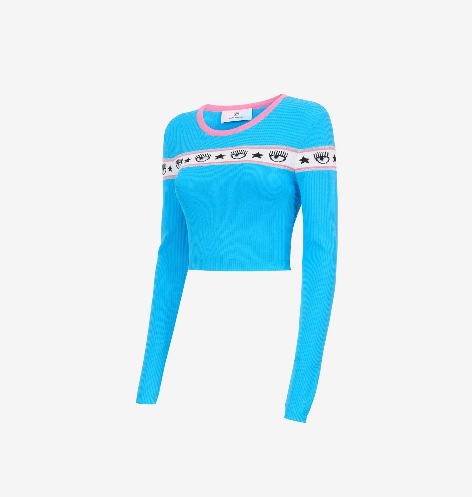 Maglia Chiara Ferragni con Logo / Azzurro - Ideal Moda
