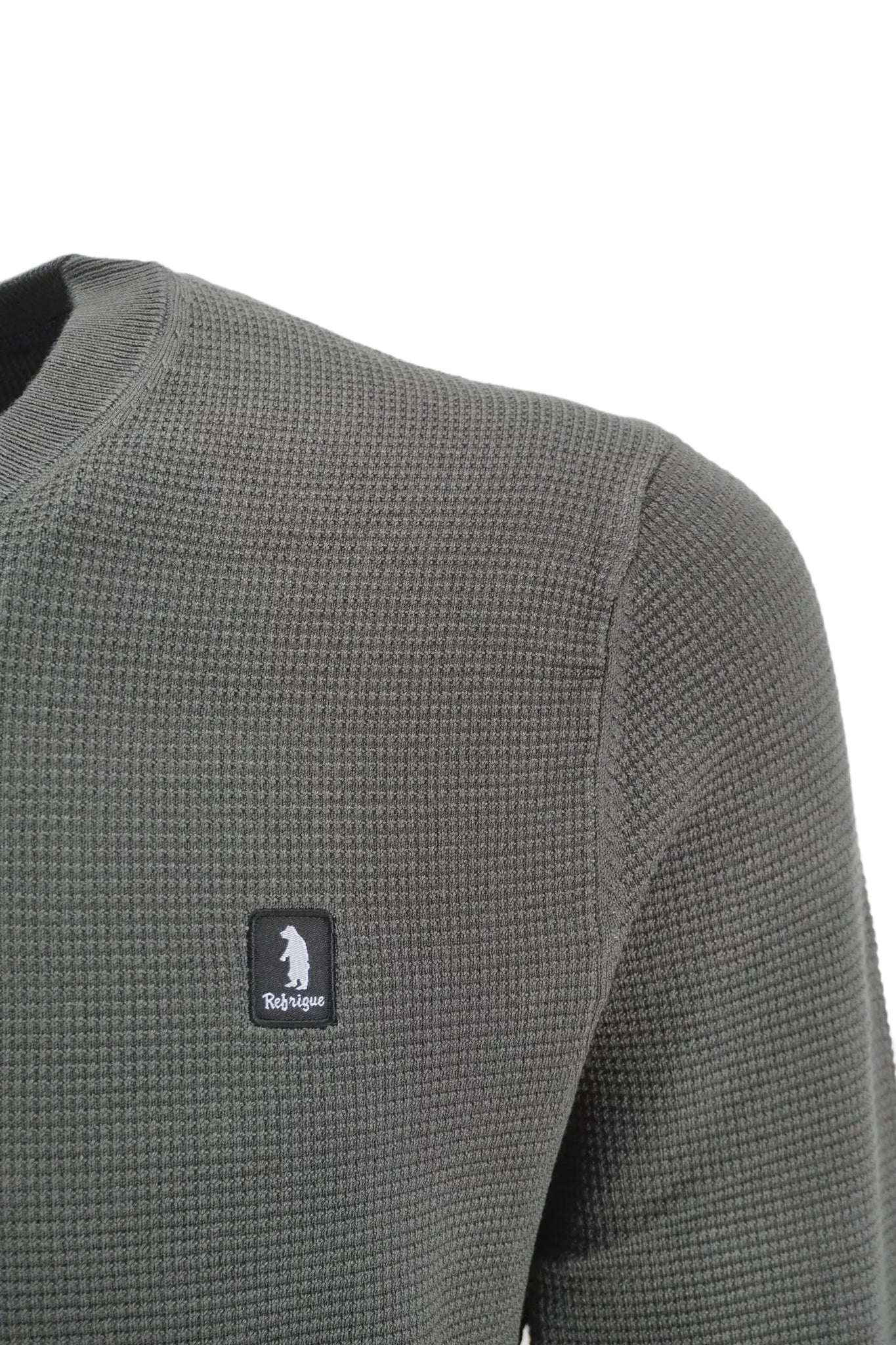 Maglia Girocollo con Tessuto Tramato Refrigue / Verde - Ideal Moda