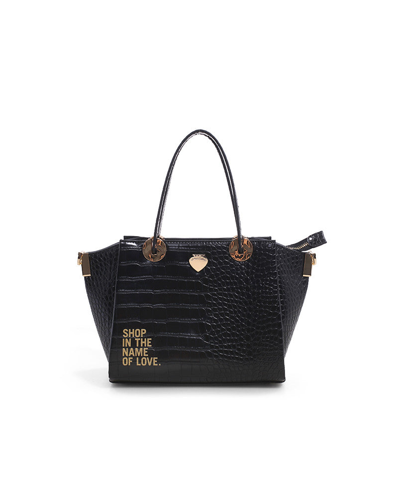 Borsa Le Pandorine effetto cocco / Nero - Ideal Moda