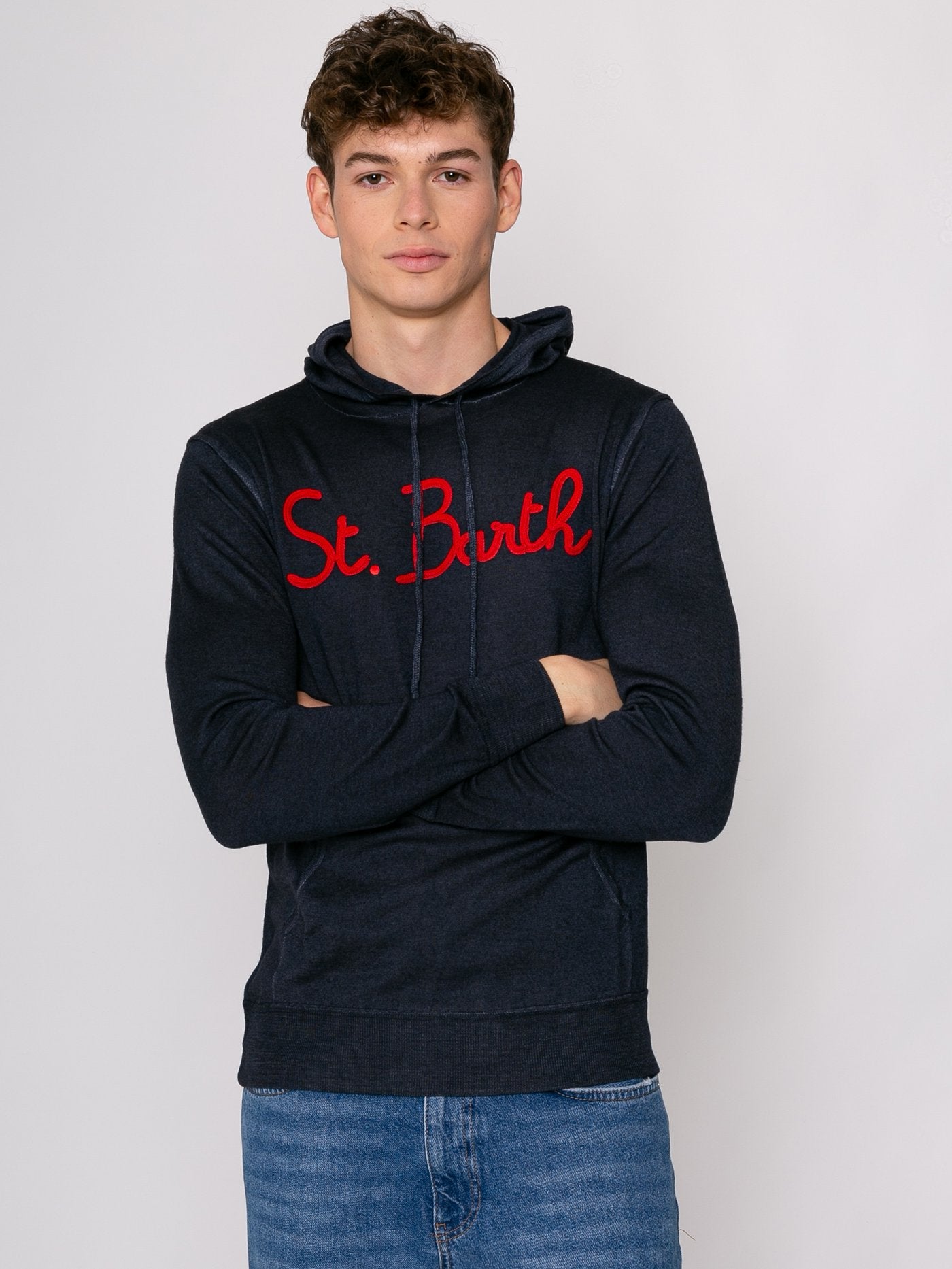 Felpa Mc2 Saint Barth in lana / Blu - Ideal Moda