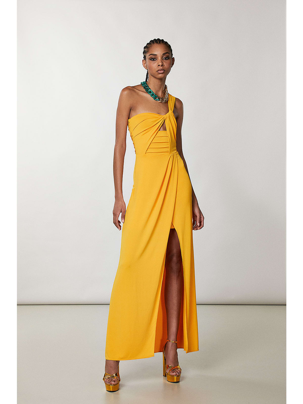 Abito in Jersey Crepe Patrizia Pepe Giallo - Main Image