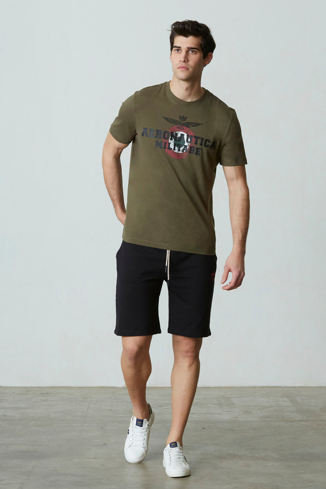 T-Shirt con Logo Aeronautica Militare / Verde - Ideal Moda