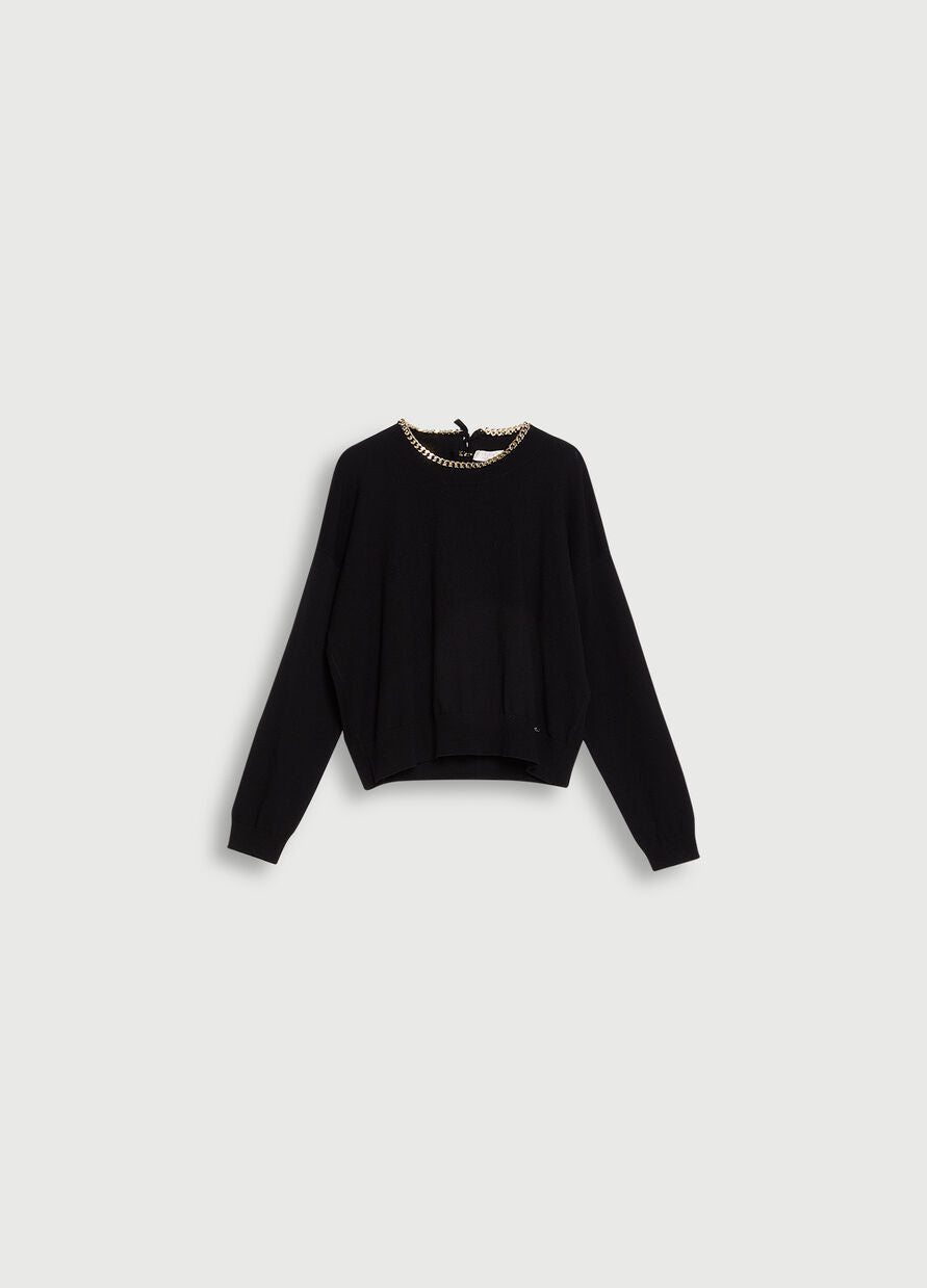 Maglia con Dettaglio Liu Jo / Nero - Ideal Moda