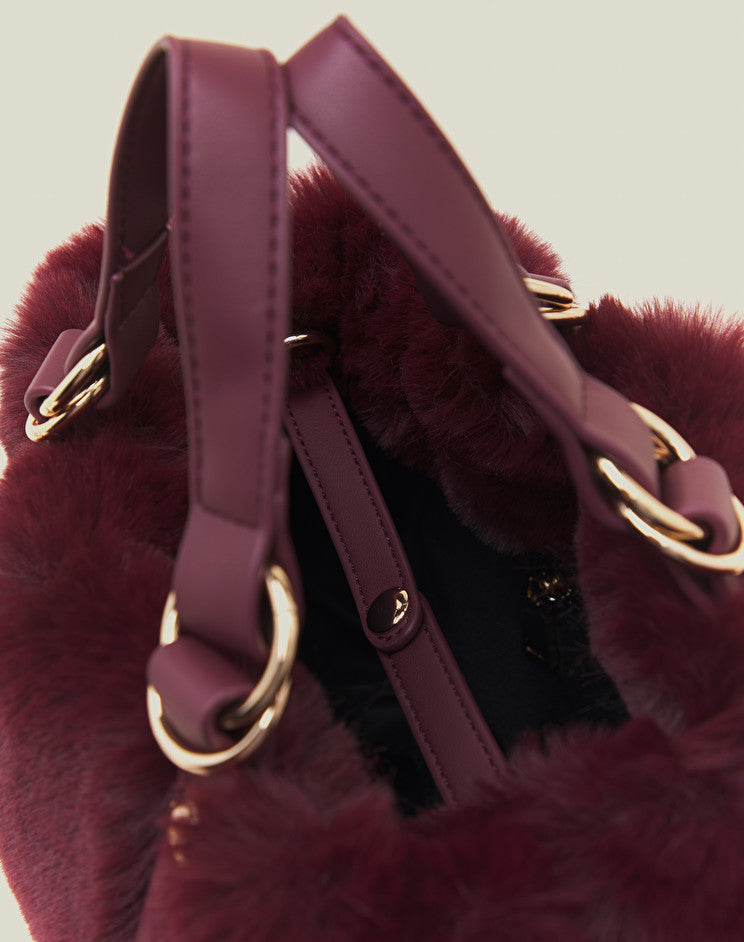 Borsa a Mano in Ecopelliccia Manila Grace / Bordeaux - Ideal Moda