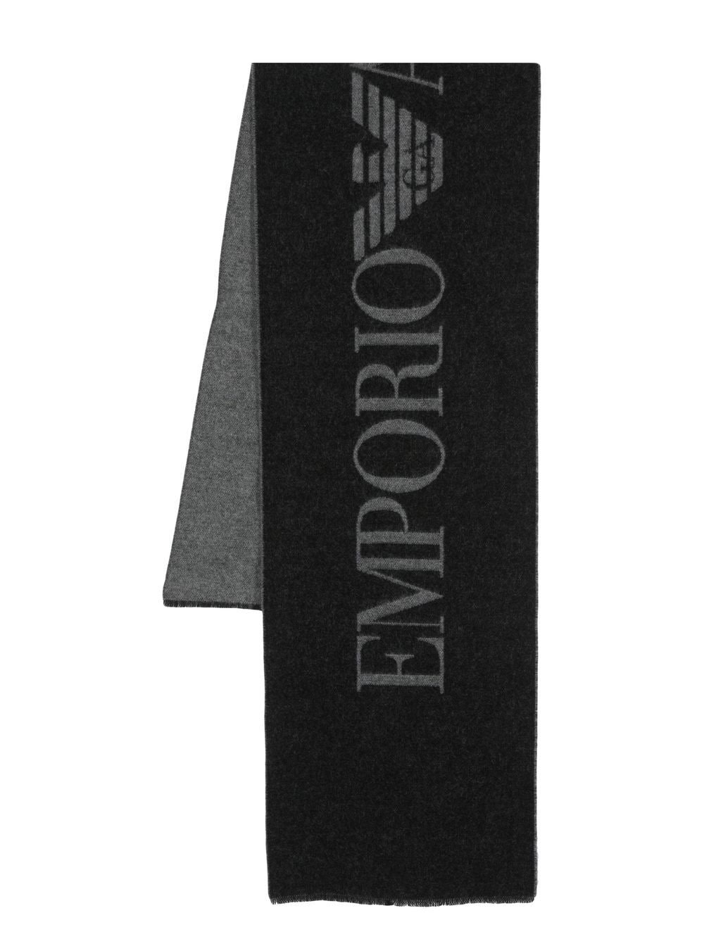 Sciarpa con Logo Emporio Armani / Nero - Ideal Moda