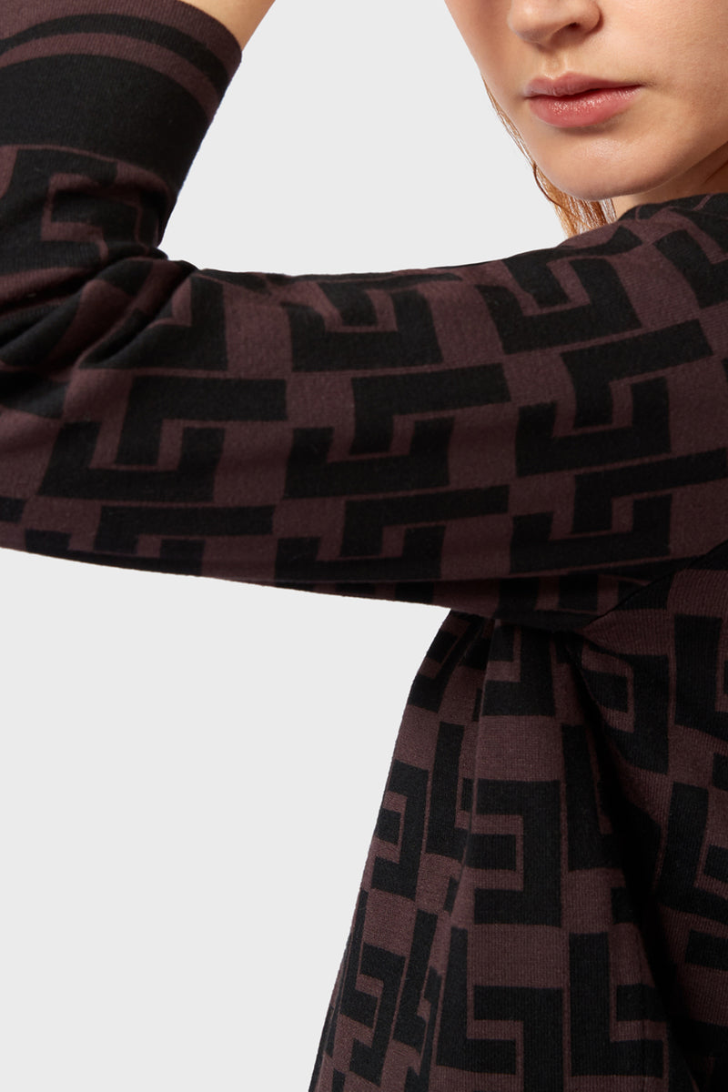 Maglia in Viscosa Stampata Liviana Conti / Marrone - Ideal Moda