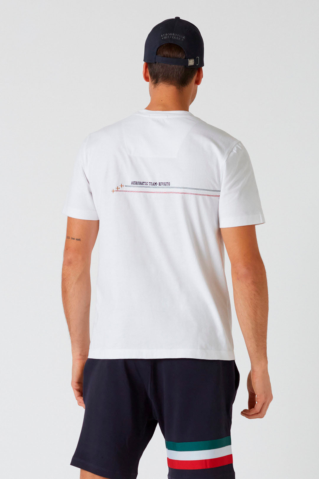 T-Shirt con Ricamo Aeronautica Militare / Bianco - Ideal Moda