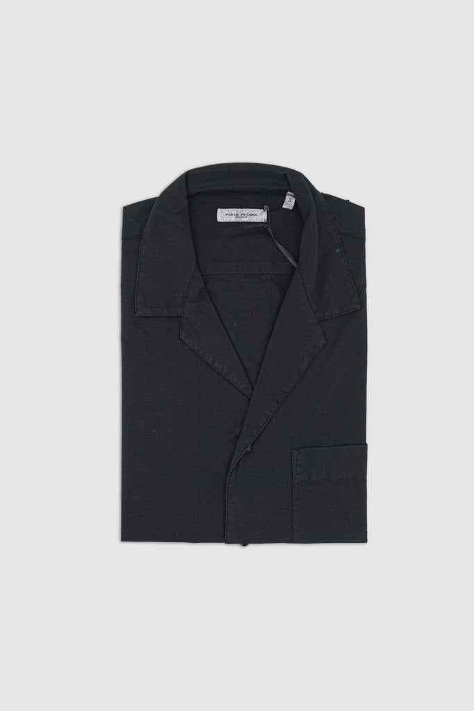 Camicia da bowling con taschino / Nero - Ideal Moda