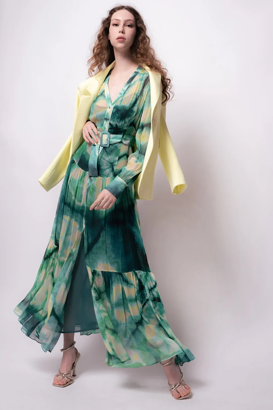 Abito Pinko a Fantasia / Verde - Ideal Moda