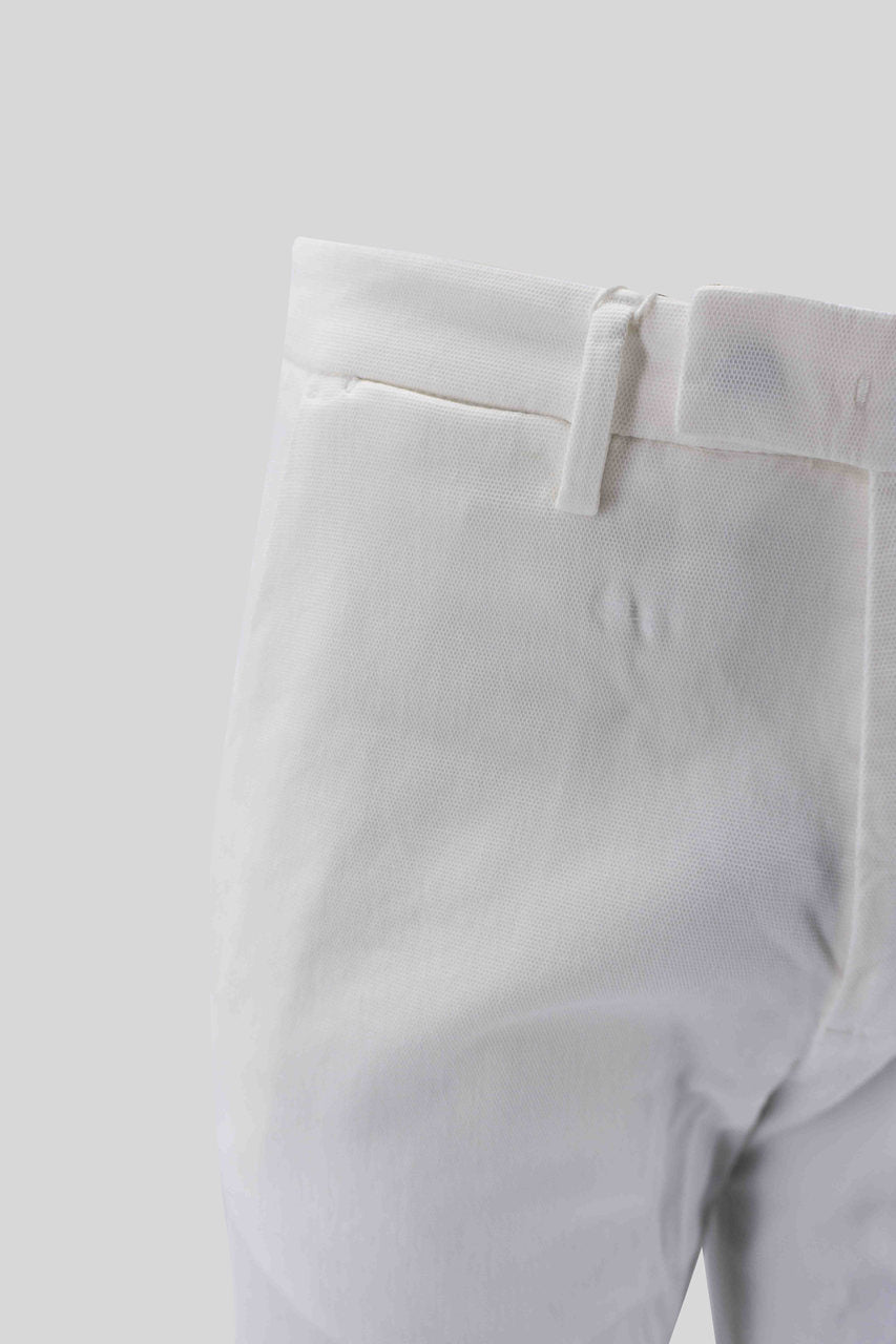 Pantalone in Cotone Tramato / Bianco - Ideal Moda