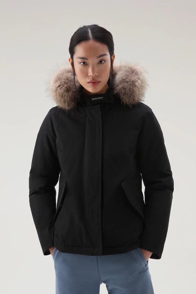 Arctic Parka Corto con Pelliccia Woolrich / Nero - Ideal Moda