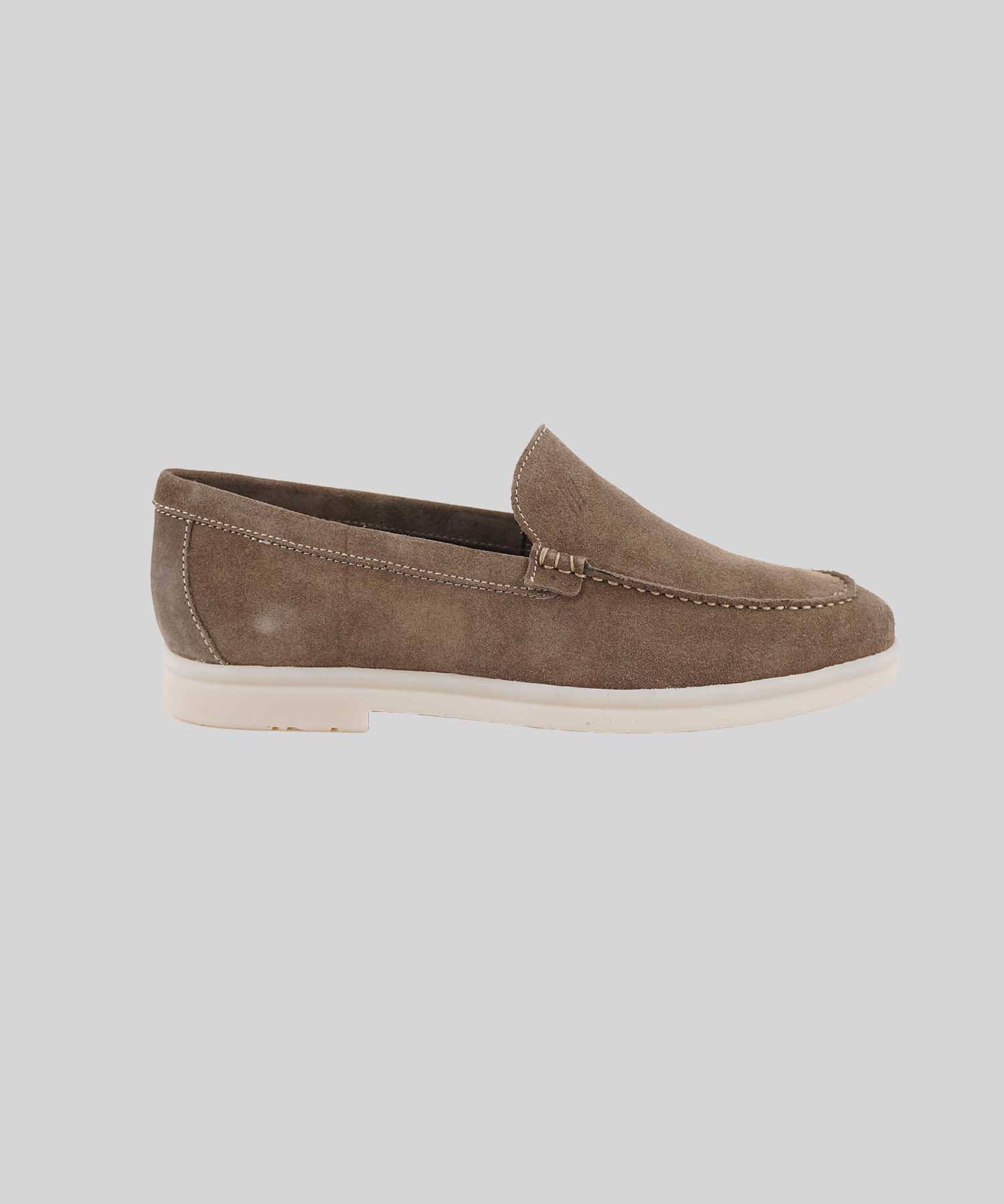 Mocassino con suola in gomma / Beige - Ideal Moda