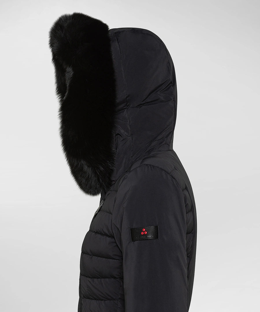Piumino Slim con Pelliccia Peuterey / Nero - Ideal Moda