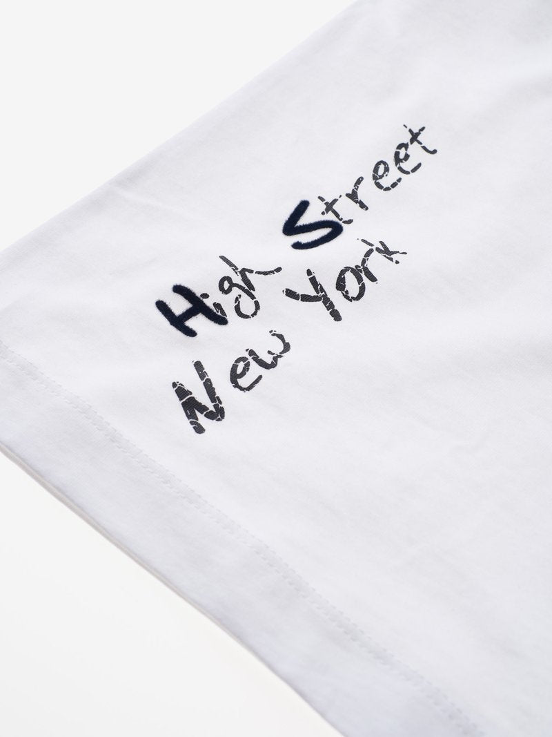 T-Shirt Blauer in Cotone / Bianco - Ideal Moda