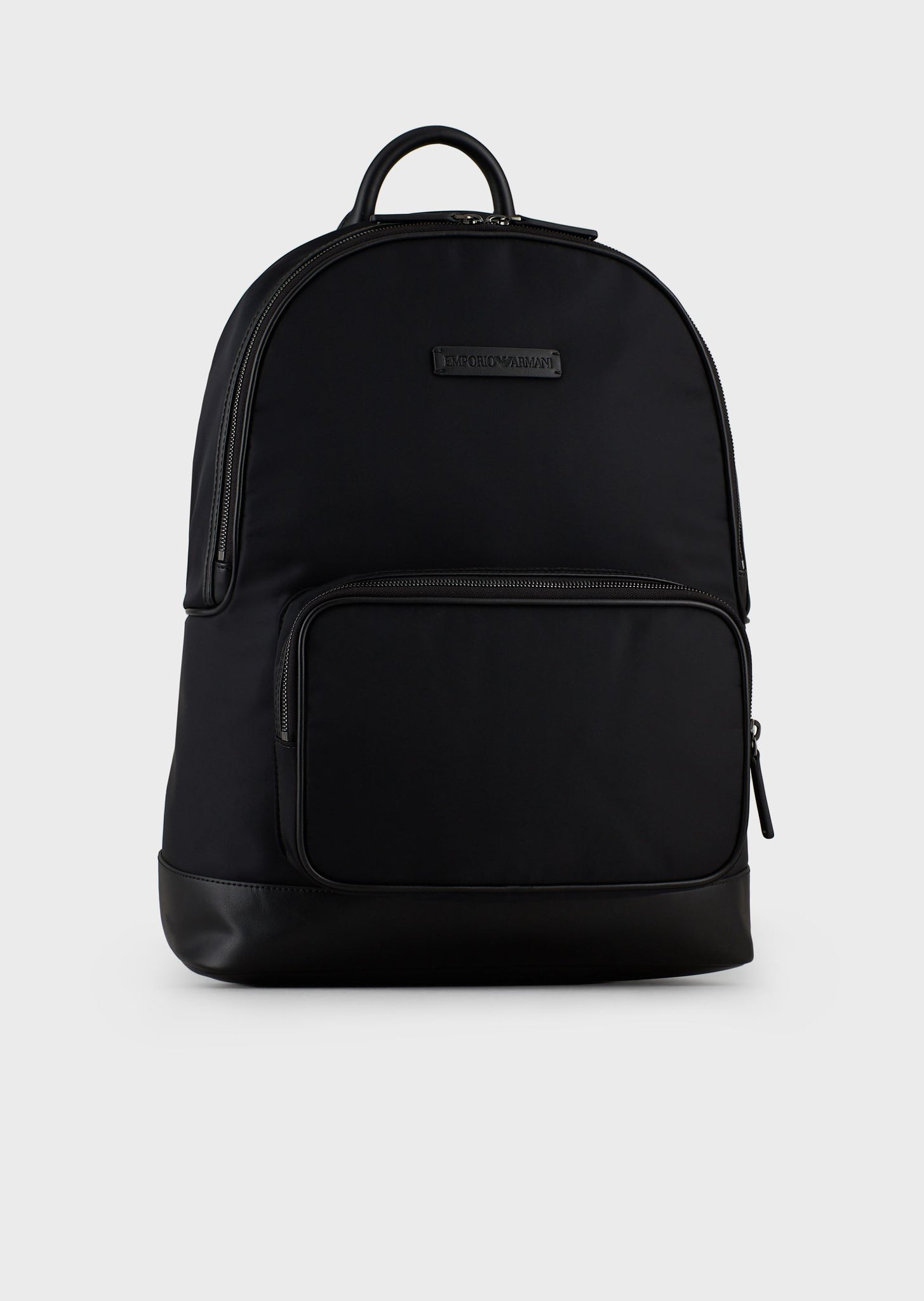 Zaino in nylon imbottito con patch logo / Nero - Ideal Moda