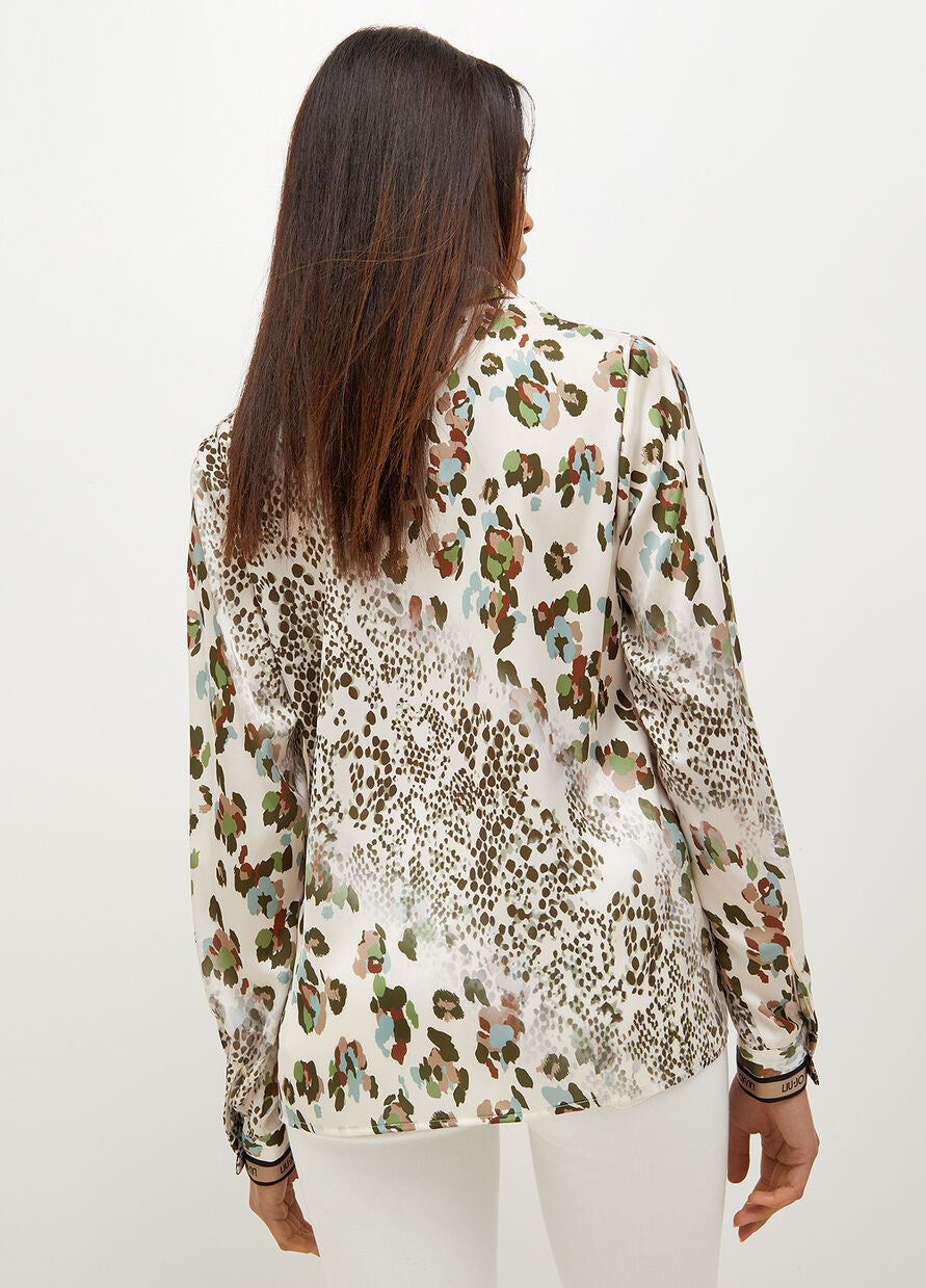 Camicia in Raso con Fantasia Liu Jo / Bianco - Ideal Moda