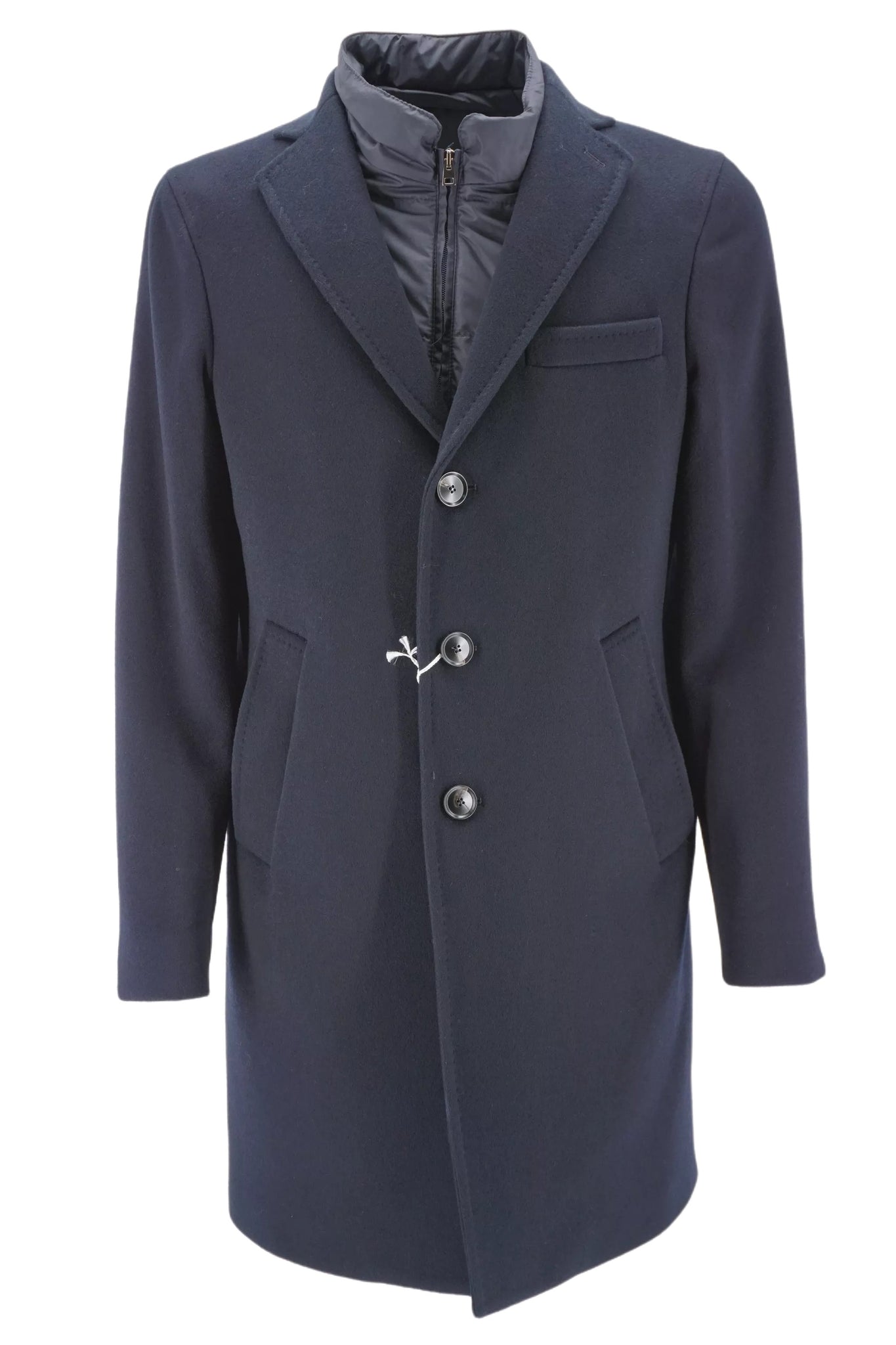 Cappotto in Lana con Pettorina  / Blu - Ideal Moda