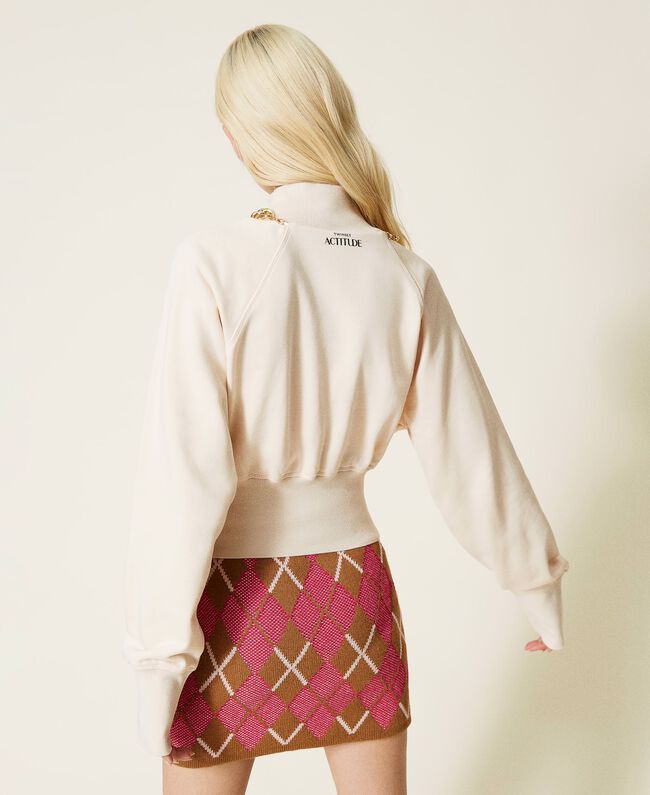 Felpa Twin Set Cropped / Beige - Ideal Moda