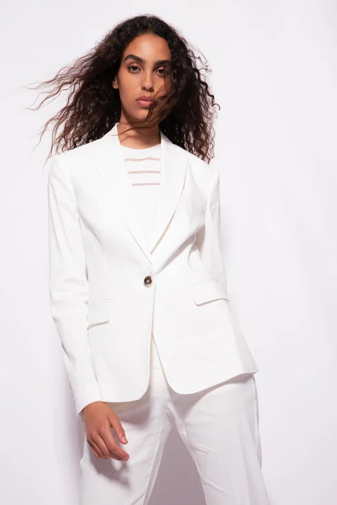 Giacca Monopetto in Lino Pinko / Bianco - Ideal Moda