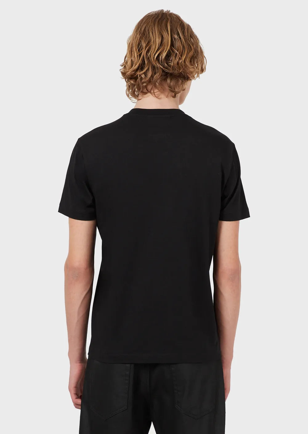 T-Shirt in Pima con Logo Emporio Armani / Nero - Ideal Moda