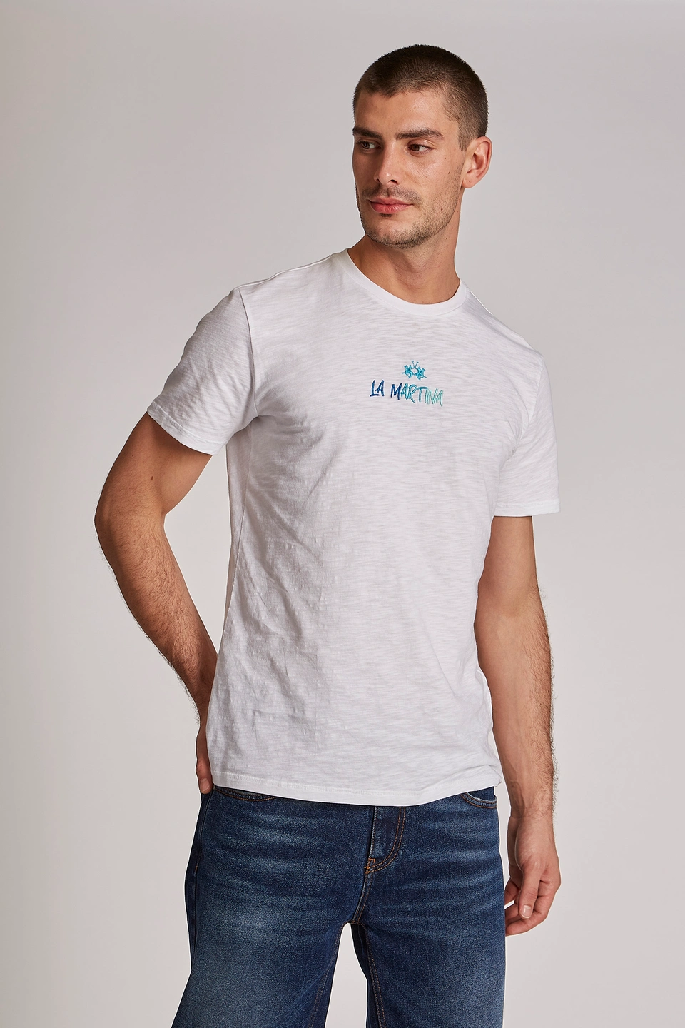 T-Shirt La Martina con Logo / Bianco - Ideal Moda