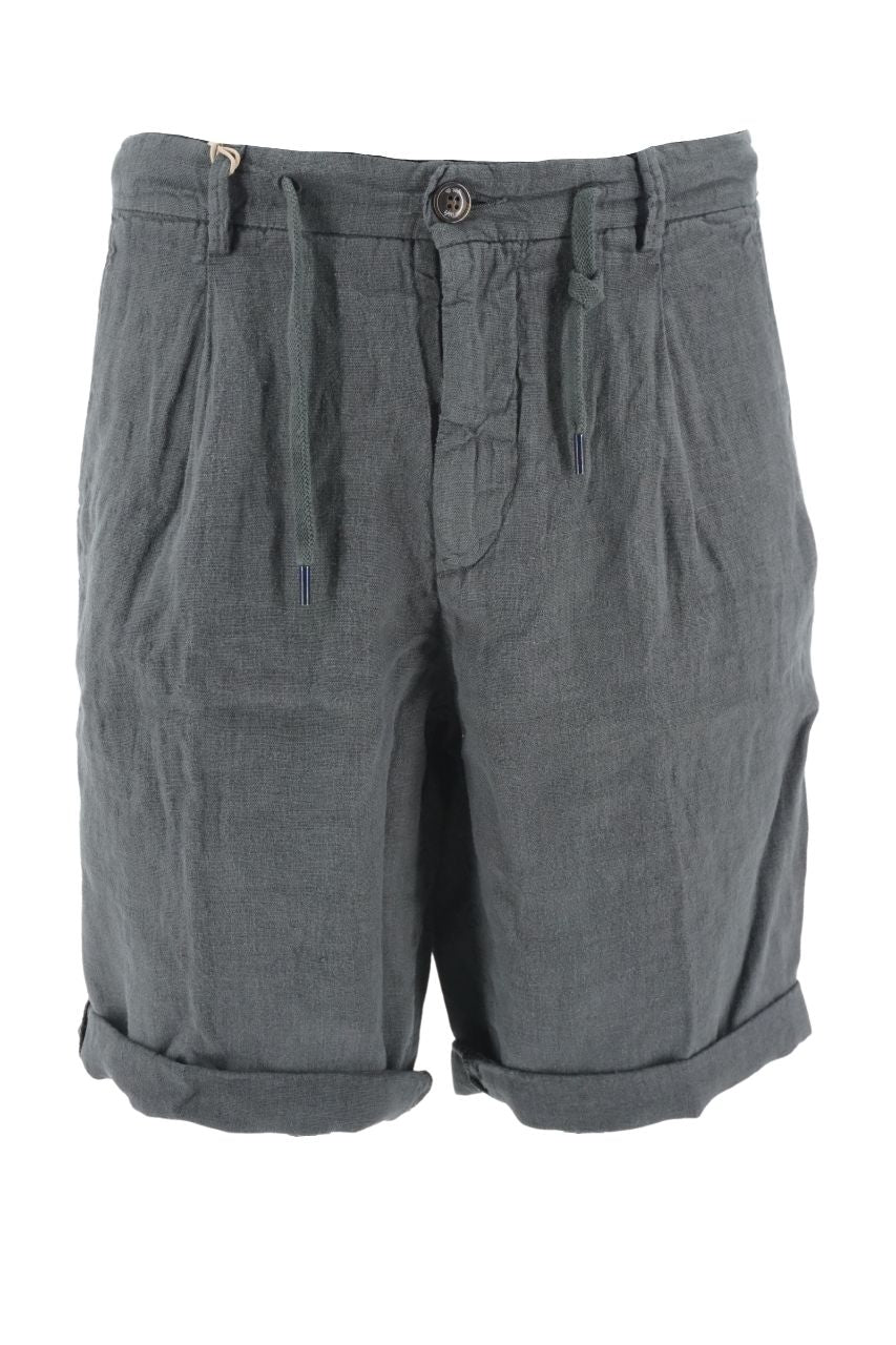 Pantaloncino 40Weft in Lino / Nero - Ideal Moda