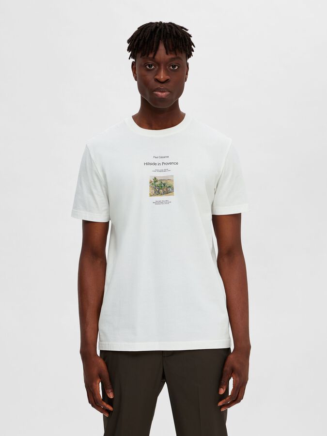 T-Shirt con Stampa Selected / Bianco - Ideal Moda