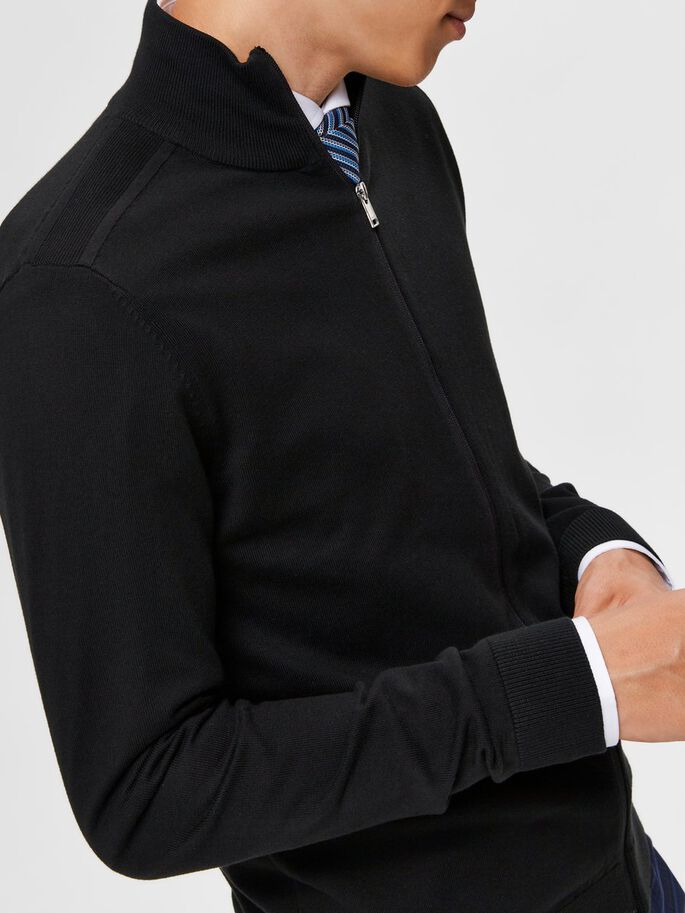 Cardigan Selected con Zip / Nero - Ideal Moda