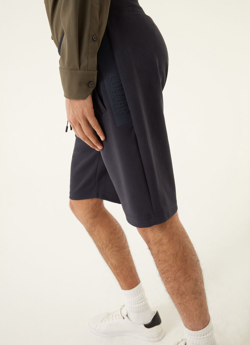 Bermuda in Felpa con Scritta Transfer / Blu - Ideal Moda