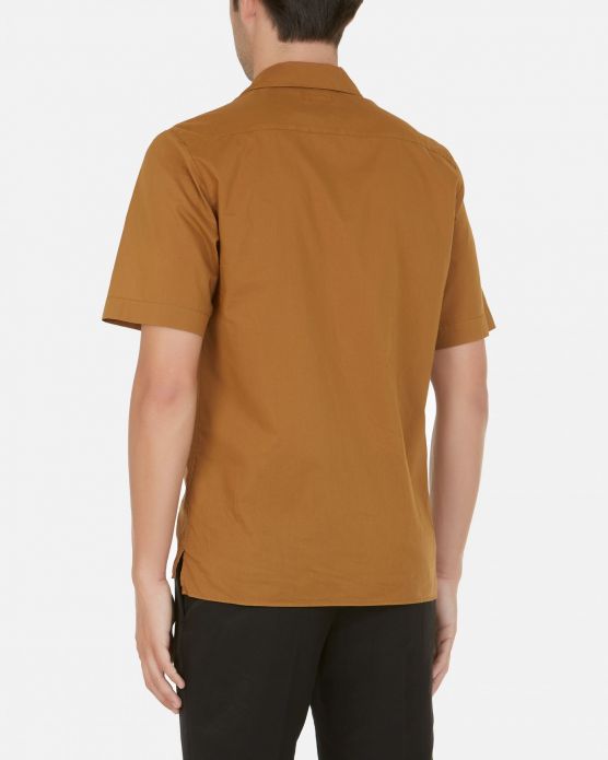 Camicia da bowling con taschino / Beige - Ideal Moda