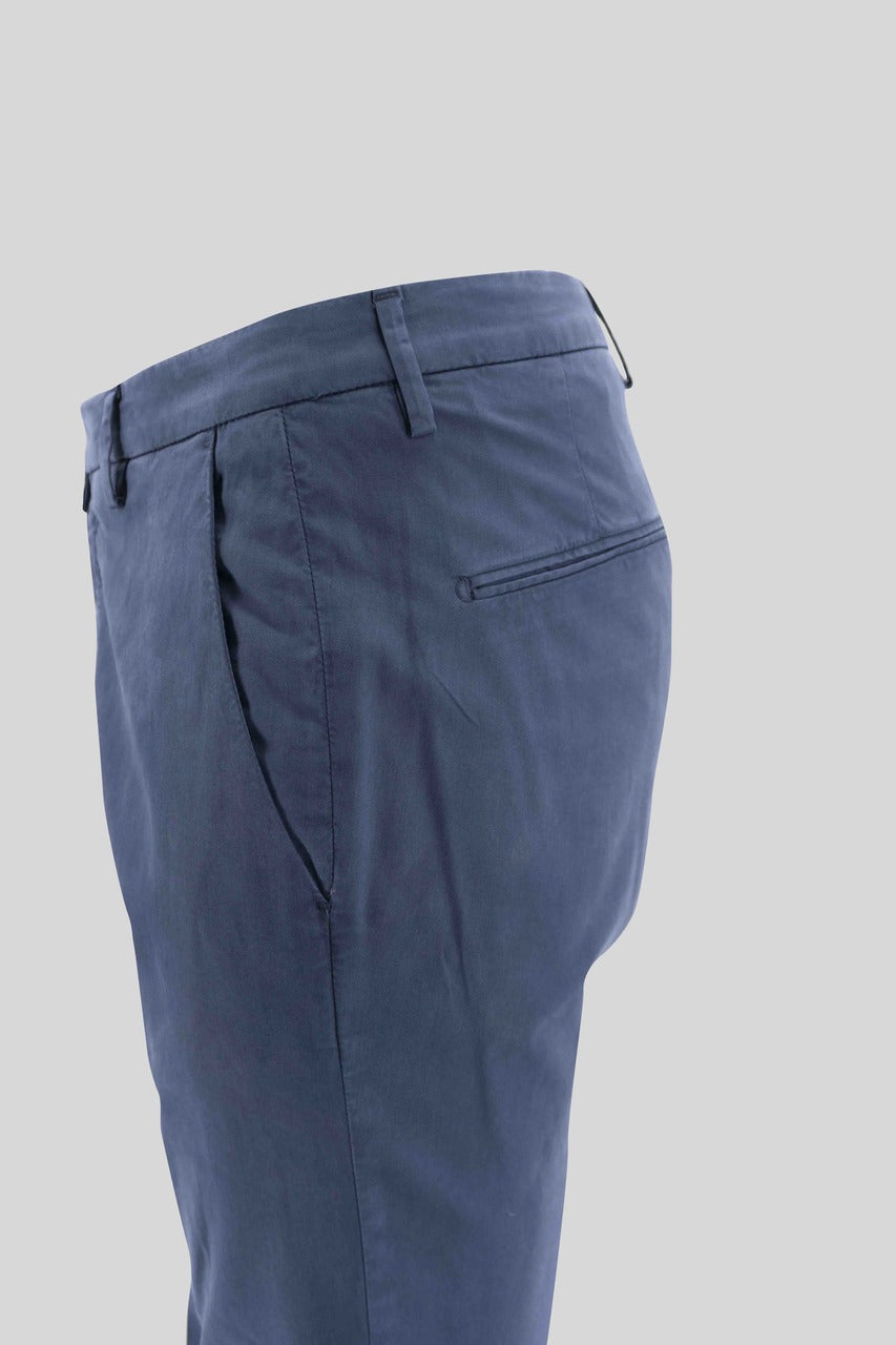 Pantalone Slim Fit in Morbido Cotone / Blu - Ideal Moda
