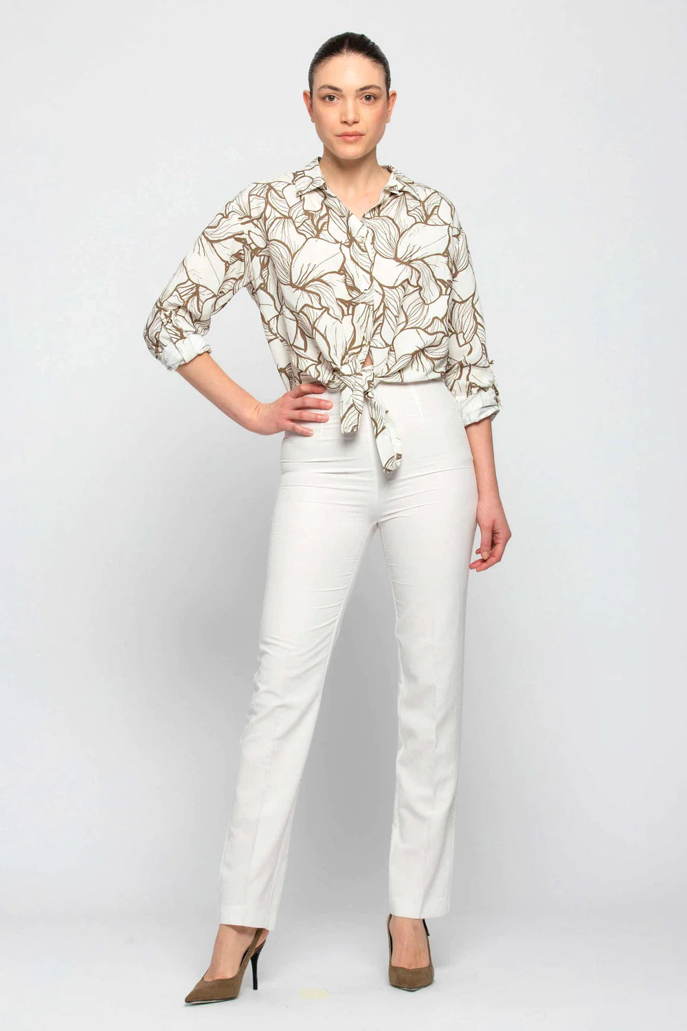 Pantalone a Vita Alta Kocca / Bianco - Ideal Moda