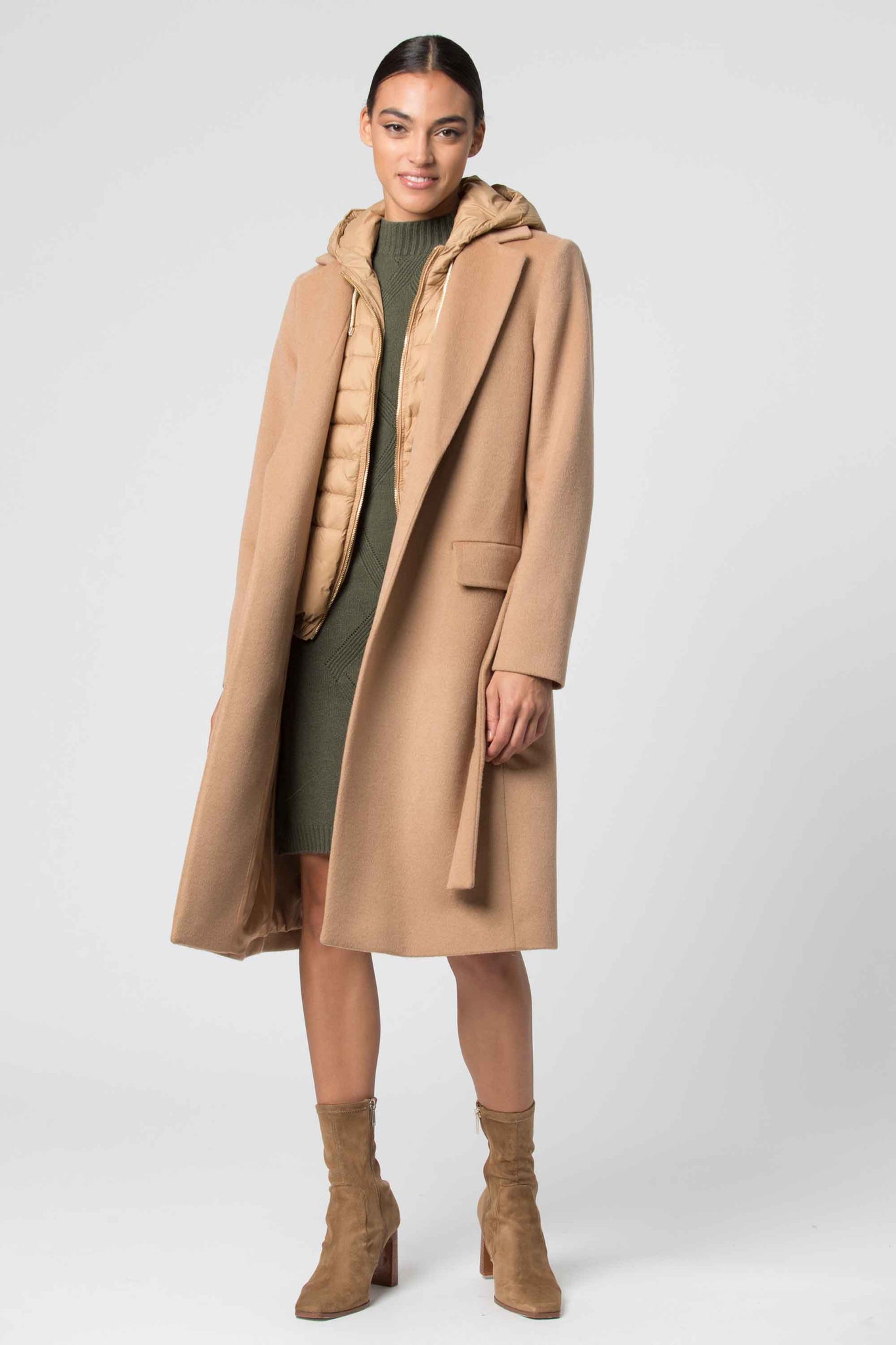 Cappotto con Gilet Kocca / Beige - Ideal Moda