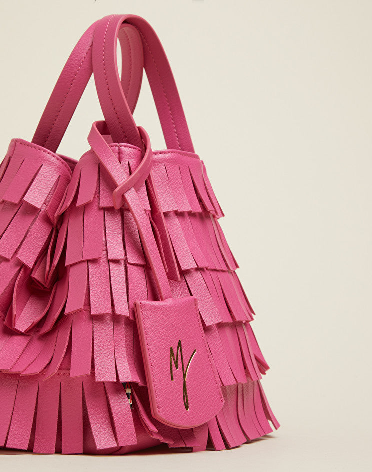 Borsa Jasmine con Frange Small Manila Grace / Fucsia - Ideal Moda