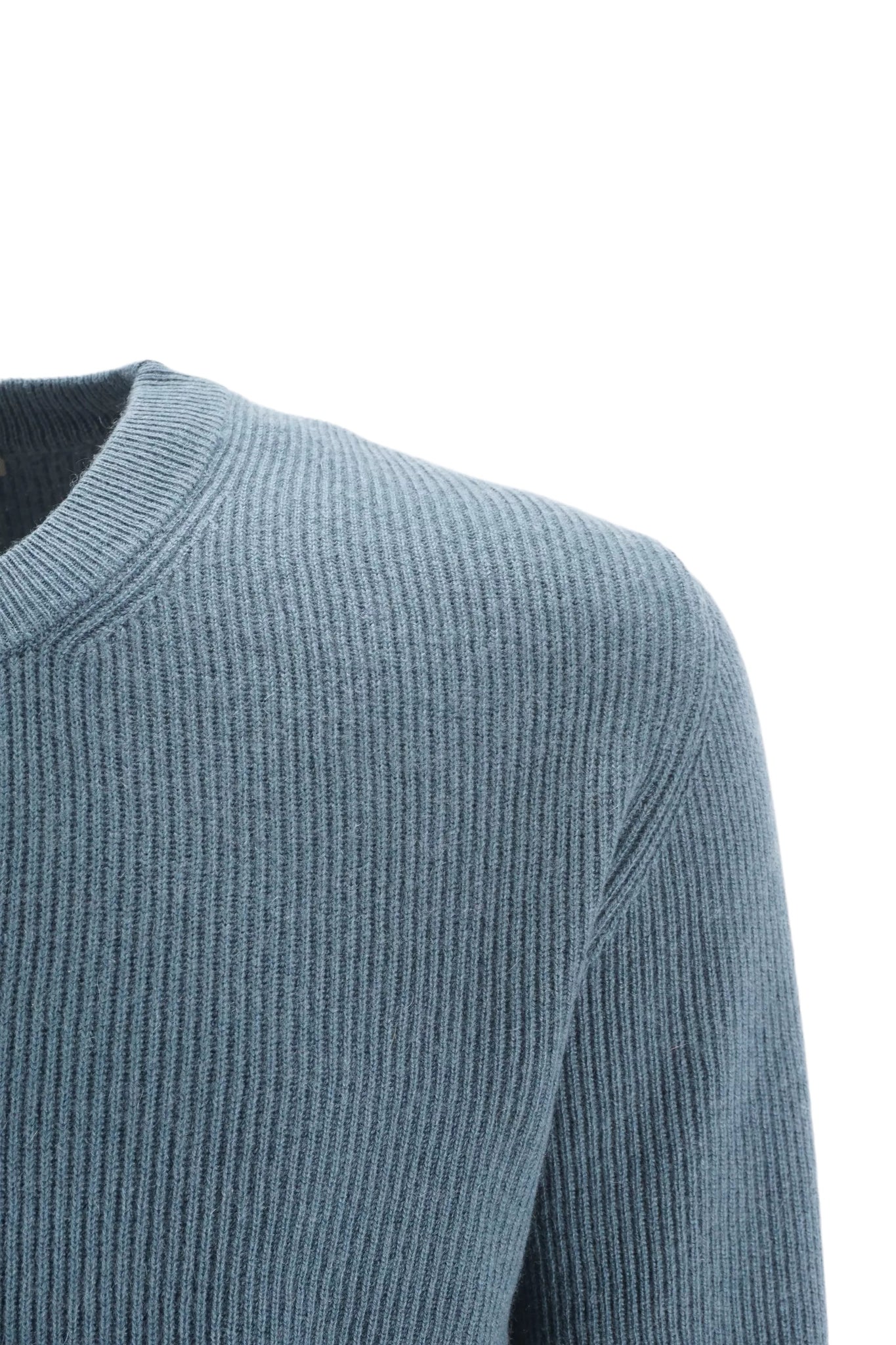 Maglia a Costine in Seta e Cashmere Corneliani / Celeste - Ideal Moda