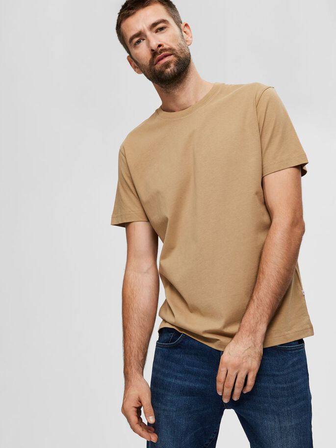Maglia a Girocollo / Beige - Ideal Moda