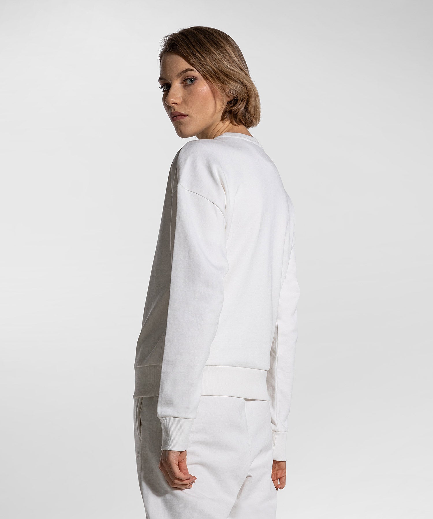 Felpa da Donna con Lettering sul Davanti / Bianco - Ideal Moda