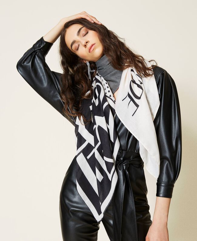 Sciarpa Twin Set con Stampa / Nero - Ideal Moda