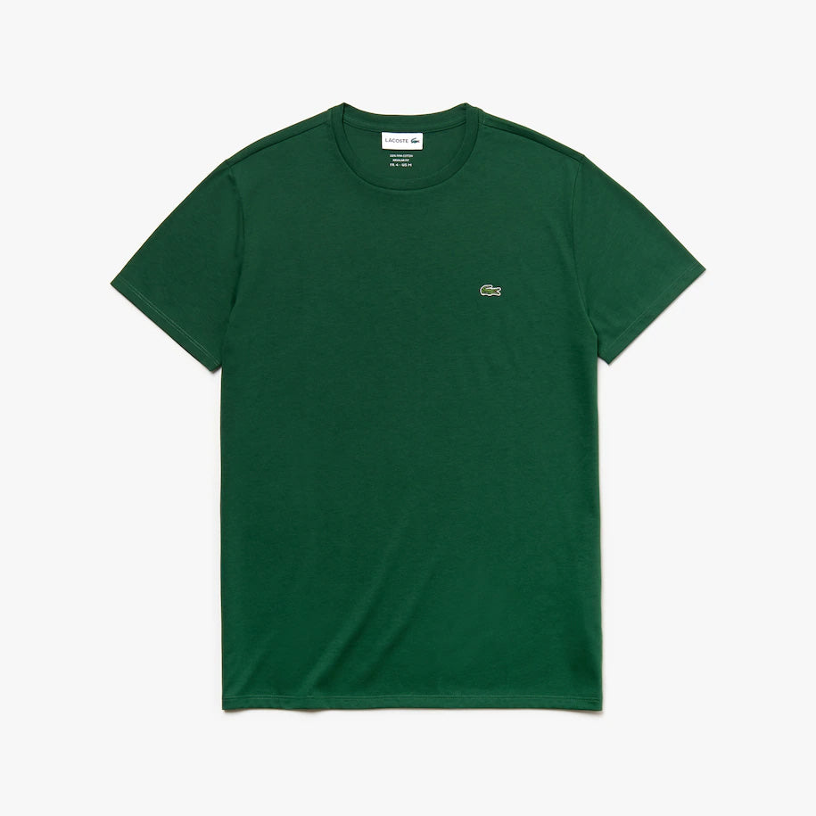 T-shirt a girocollo in jersey di cotone Pima / Verde - Ideal Moda