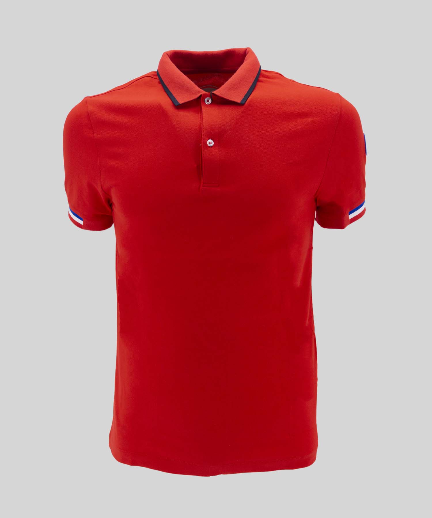 Polo in Piquè con Colletto a Contrasto / Rosso - Ideal Moda
