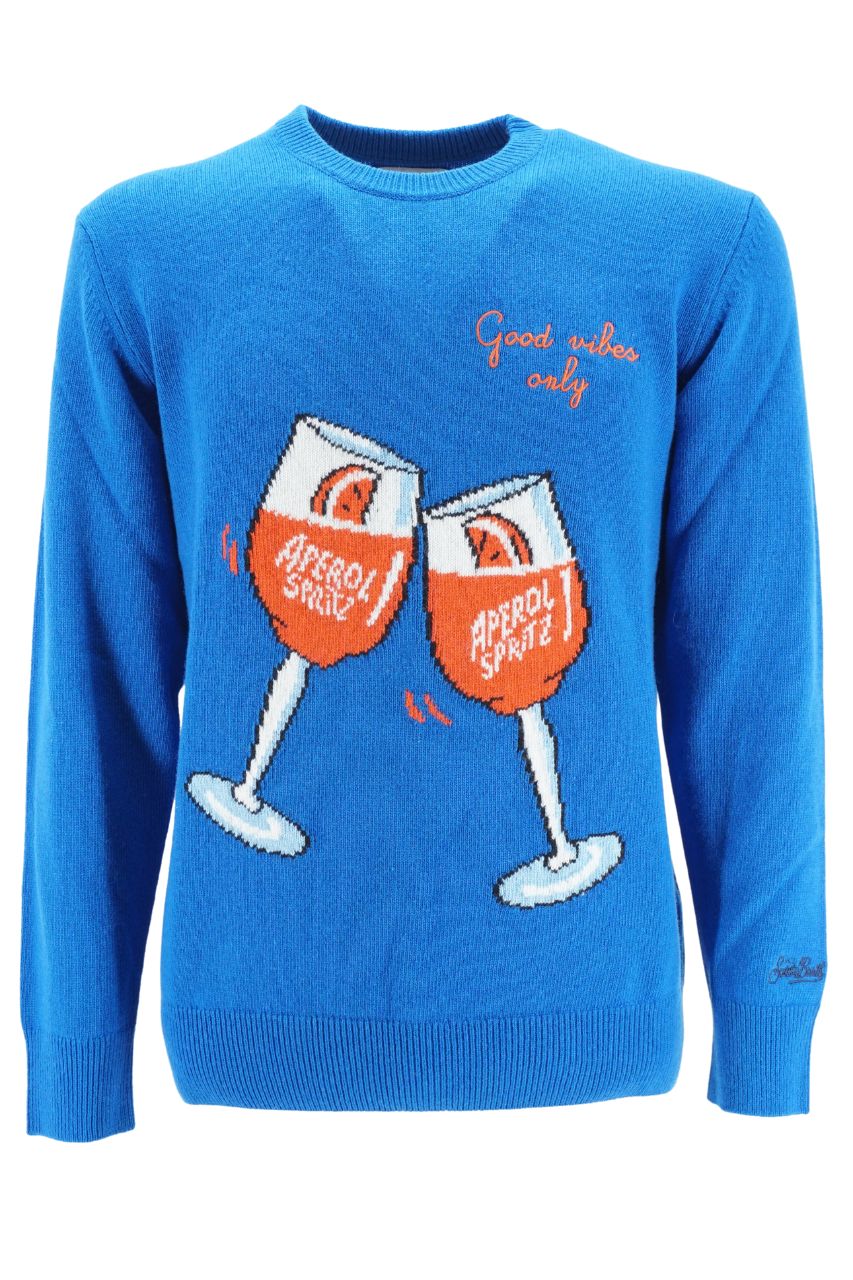 Maglia Girocollo con Stampa Mc2 Saint Barth / Bluette - Ideal Moda