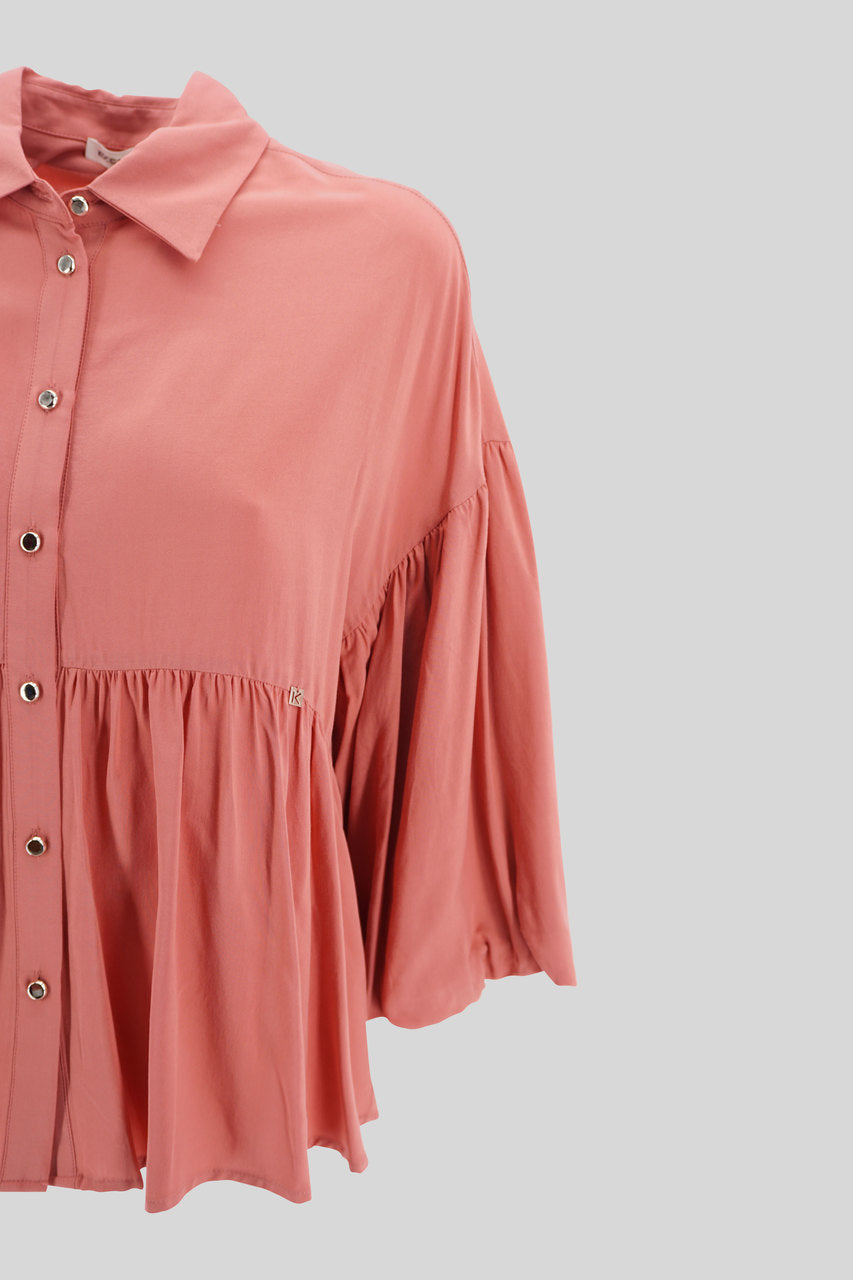 Camicia morbida in viscosa / Rosa - Ideal Moda