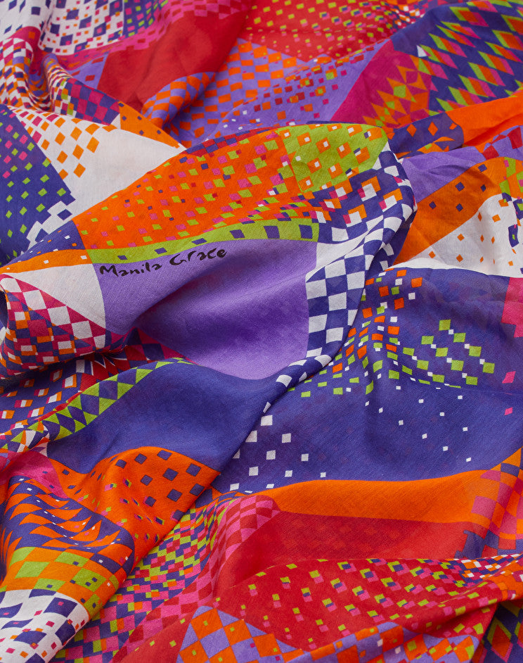 Foulard in Seta e Cotone Manila Grace / Viola - Ideal Moda