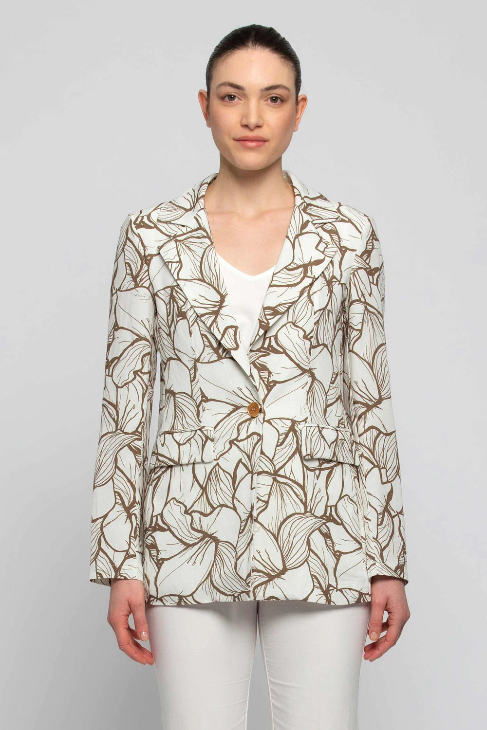 Giacca con Fantasia Kocca / Bianco - Ideal Moda