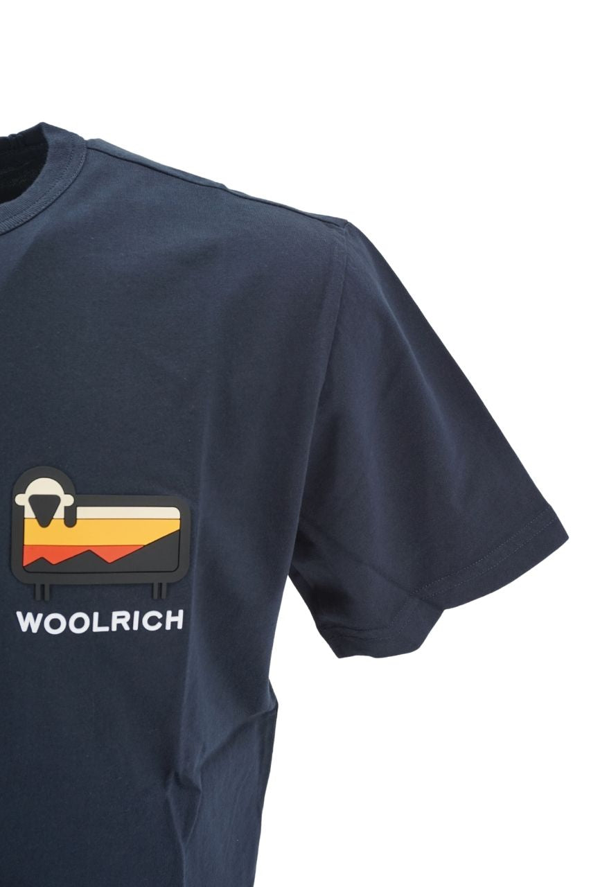 T-Shirt Woolrich con Logo Sheep / Blu - Ideal Moda