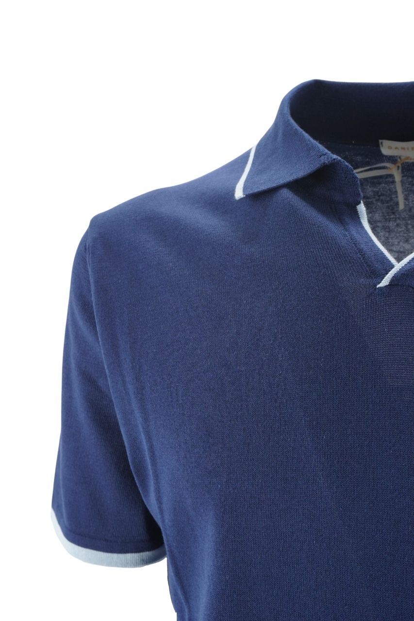 Polo Daniele Fiesoli in Cotone / Blu - Ideal Moda